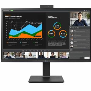LG 27" IPS QHD (2560x1440) Pivot Monitor with Built-in Full HD Webcam  Mic, Daisy Chain  USB Type-C, Reader Mode, Adjustable Height