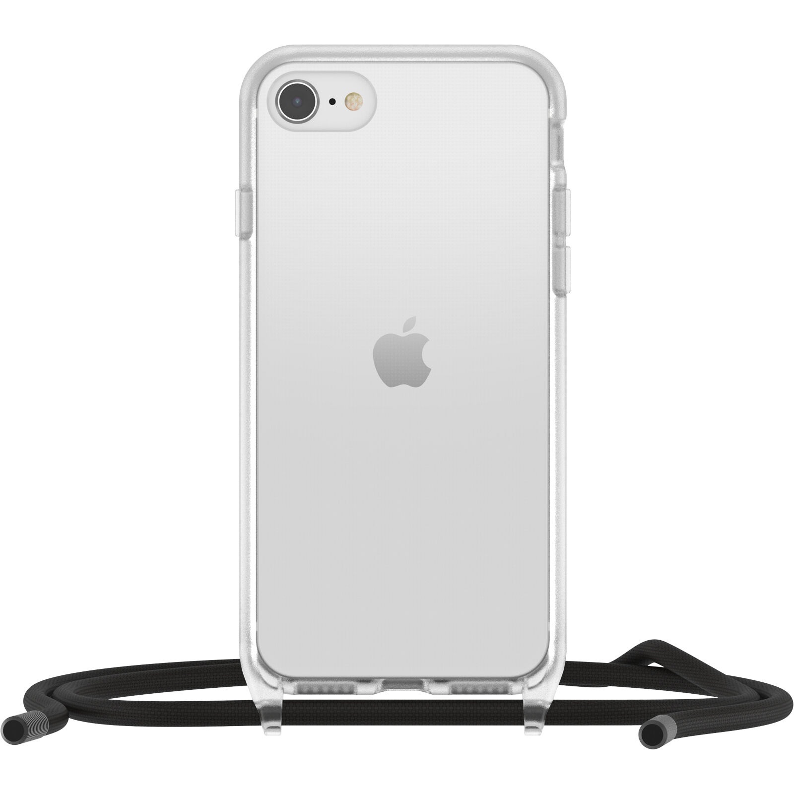 OtterBox React Necklace Apple iPhone SE (3rd  2nd Gen) and iPhone 8/7 Case Clear – (77-92274), DROP+ Military Standard, Detachable Nylon Rope