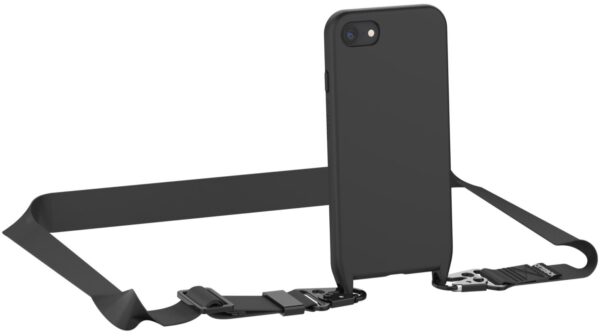 OtterBox React Necklace Apple iPhone SE (3rd  2nd Gen) and iPhone 8/7 Case Black ProPack -(77-92276),DROP+ Military Standard,Detachable Nylon Lanyard