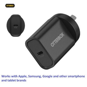 OtterBox 20W USB-C (Type I) PD Fast Wall Charger - Black (78-81350), Compact, Drop Tested,Safe  Smart Charging,Best for Apple,Samsung  USB-C Devices