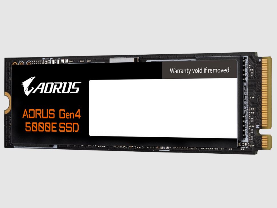 Gigabyte AORUS Gen4 5000E SSD 500GB PCI-Express 4.0×4, NVMe 1.4, Sequential Read ~5000 MB/s, Sequential Write 3800 MB/s