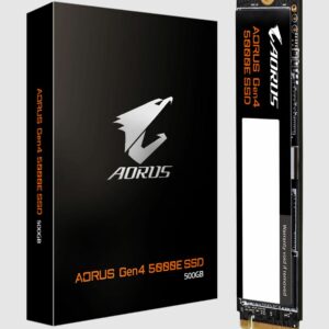 Gigabyte AORUS Gen4 5000E SSD 500GB PCI-Express 4.0x4, NVMe 1.4, Sequential Read ~5000 MB/s, Sequential Write 3800 MB/s