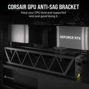 Corsair GPU Anti-Sag Bracket - Black + Compatible with LC100 Lighting Kit