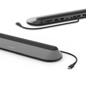 Belkin Connect USB-C 11-in-1 universal Docking Station - Grey (INC014btSGY), Dual Display, 10 Gbps, 100W Power Delivery, 2YR