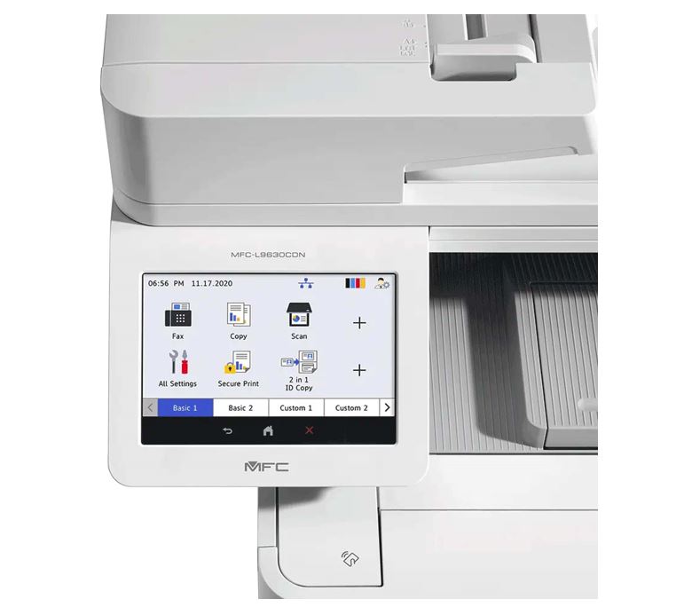 Brother MFC-L9630CDN Colour Laser Multi-Function Printer. Up to 600 x 600 dpi, 2,400 dpi class (2400 x 600) quality, 520 sheets of 80 gsm plain paper