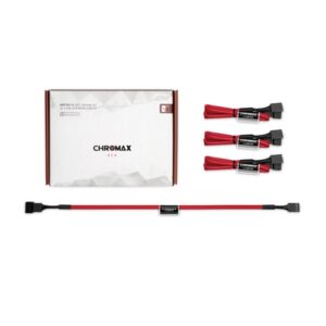 NA-SEC1 Chromax.Red 30cm 4Pin PWM Power Extension Cables (4 Pack)