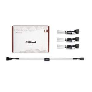 NA-SEC1 Chromax.White 30cm 4Pin PWM Power Extension Cables (4 Pack)