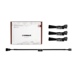 NA-SEC1 Chromax.Black 30cm 4Pin PWM Power Extension Cables (4 Pack)