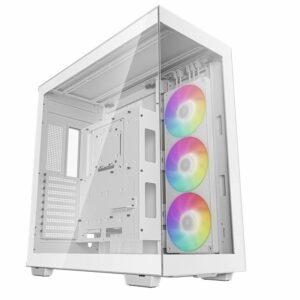 DeepCool CH780 White Panoramic Tempered Glass ATX Case, 1 x Pre-Installed Fans, GPU up to 480mm, USB3.0×4, Audio×1, Type-C×1