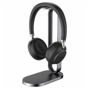 Yealink TEAMS-BH76-CH-BL-C Teams Certified Bluetooth Wireless Stereo Headset, Black, ANC, USB-C, Includes Charging Stand, Rectractable Microphone, 35
