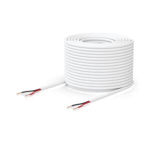 Ubiquiti Door Lock Relay Cable, 500-foot (152.4 m) Spool of One Pair, Low-voltage Cable, Solid bare coppe , 36V DC, White