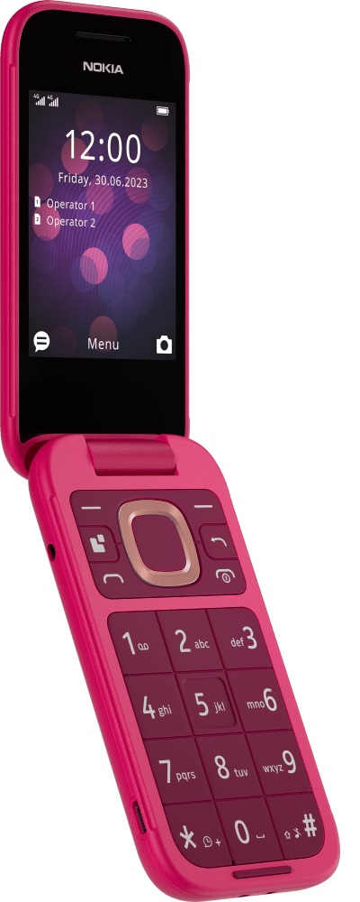 Nokia 2660 Flip 128MB – Pink (1GF012HPC1A04)*AU STOCK*, 2.8″, 48MB/128MB, 0.3MP, Dual SIM, 1450mAh Removable, 2YR