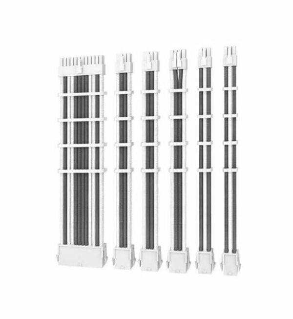Antec CIP4 Cable Kit White Grey - 6 Pack, 24ATX, 4+4 EPS, 16AWG Thicker, High Performance 300mm long Length. Premium Sleeved  Universal (LS)