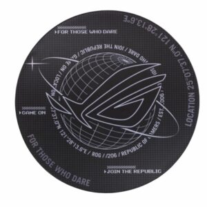 ASUS ROG Cosmic Special Edition Gaming Floor Mat, Firmly In Place, Resists Curling, Suppresses Noise Made By Chair Casters (OS106 ROG MAT/BK//4 IN 1/)