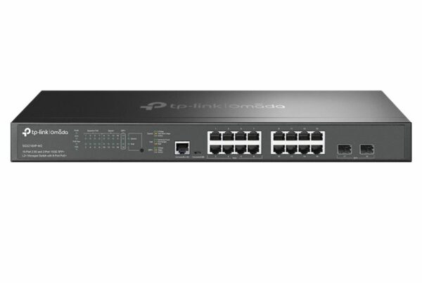 TP-Link SG3218XP-M2, Omada 16-Port 2.5G and 2-Port 10GE SFP+ L2+ Managed Switch with 8-Port PoE+