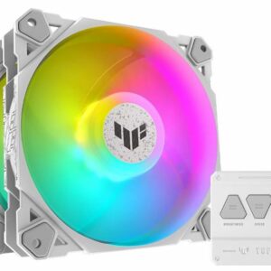 ASUS TUF Gaming TF120 ARGB White Fan. Low Noise. PWN Control Anti-vibration. Double-layer LED arra .Aura Sync. 250,000 hours (3in1)