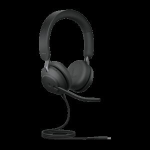 Jabra Evolve2 40 SE Wired USB-C MS Stereo Headset, 360° Busy Light, Noise Isolationg Ear Cushions, 2Yr Warranty
