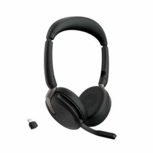 Jabra Evolve2 65 Flex MS Stereo Bluetooth Headset, Link380c USB-C Dongle Included, Foldable Design, 2Yr Warranty