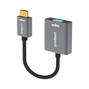 mbeat Tough Link HDMI to VGA Adapter  HDMI Support Version: 2.1  Cable Length: 15cm  Up to 1080p@60Hz (1920×1080).