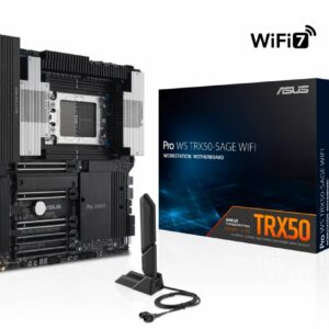 ASUS AMD PRO WS TRX50-SAGE WIFI CEB Workstation Motherboard, PCIe 5.0 x16, PCIe 5.0 M.2, 10Gb and 2.5Gb LAN, Multi-GPU support WIFI7