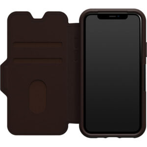 OtterBox Strada Apple iPhone 11 Pro Case Brown - (77-62542), DROP+ 3X Military Standard, Leather Folio Cover, Card Holder, Raised Edges,Soft Touch