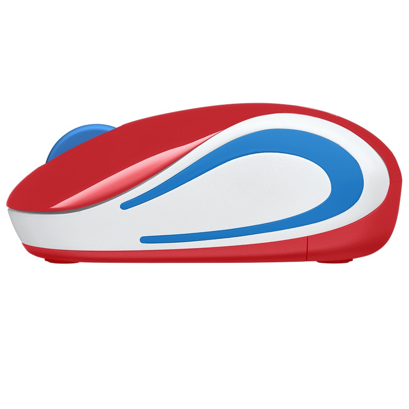 Logitech M187 Wireless Mouse Mini, 3 Button, USB Receiver, Colour: Red