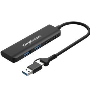 Simplecom CH385 SuperSpeed USB-A and USB-C 4-Port Combo Hub USB 3.2 Gen 1 (2x USB-A and 2x USB-C Ports)