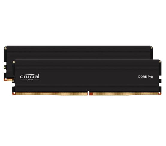 Crucial Pro 32GB (2x16GB) DDR5 UDIMM 6000MHz CL36 Black Heat Spreaders Overclocking Support Intel XMP AMD Ryzen Desktop PC Gaming Memory