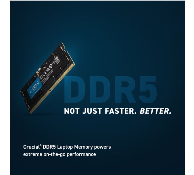 Crucial 48GB (1x48GB) DDR5 SODIMM 5600MHz CL46 Notebook Laptop Memory