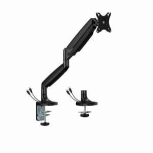 BrateckLDT82-C012UC SINGLE SCREEN HEAVY-DUTY GAS SPRING MONITOR ARM WITH USB PORTS For most 17"~45" Monitors, Matte Black(New)