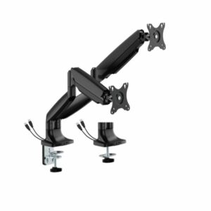 BrateckLDT82-C024UCE SCREEN HEAVY-DUTY MECHANICAL SPRING MONITOR ARM WITH USB PORTS For most 17"~45" Monitors, Matte Black(New)