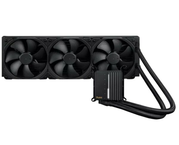 ASUS ProArt LC 420 All-in-one CPU Liquid Cooler With Illuminated System Status Meter  3 Noctua NF-A14 Industrial PPC-2000 PWM 140mm Radiator Fans