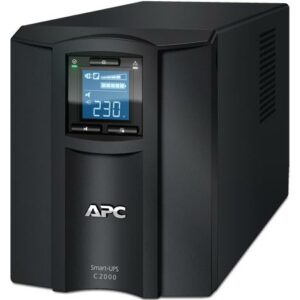 APC Smart-UPS C 2000VA/1300W Line Interactive UPS, Tower, 230V/16A Input, 6x IEC C13 Outlets, Lead Acid Battery, USB  Serial, Graphic LCD