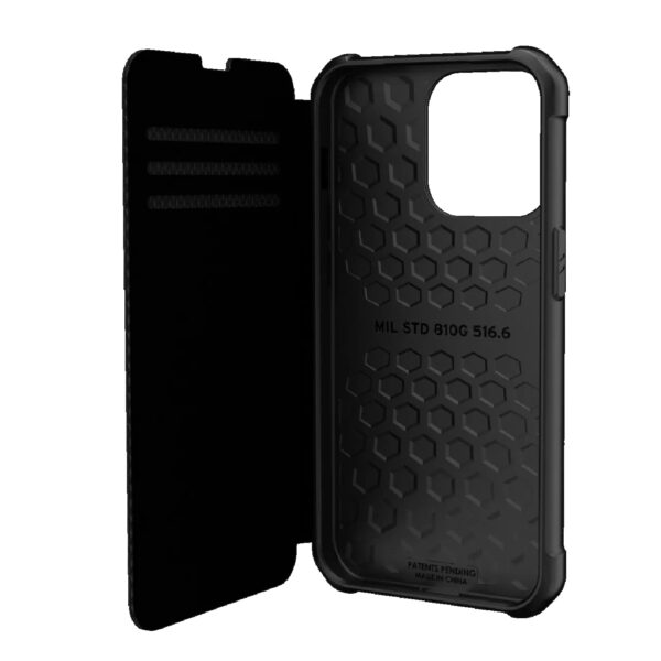 UAG Metropolis Folio Apple iPhone 13 Pro Case - Kevlar Black (113156113940), 16ft. Drop Protection (4.8M), 3x Card Slots, 360° Protection,Lightweight