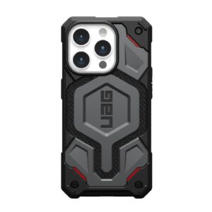 UAG Monarch Pro Kevlar MagSafe Apple iPhone 15 Pro (6.1") Case - Kevlar Silver (114221113933), 25ft. Drop Protection (7.6M),5 Layers of Protection