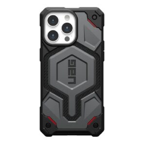 UAG Monarch Pro Kevlar MagSafe Apple iPhone 15 Pro Max (6.7") Case - Kevlar Silver (114222113933),25ft. Drop Protection (7.6M), Tactical Grip