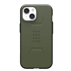 UAG Civilian MagSafe Apple iPhone 15 (6.1") Case - Olive Drab (114287117272), 20ft. Drop Protection (6M), Raised Screen Surround, Armor Shell