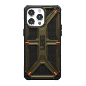 UAG Monarch Kevlar Apple iPhone 15 Pro Max (6.7") Case - Kevlar Element Green (11429811397B), 20ft. Drop Protection (6M),5 Layers of Protection