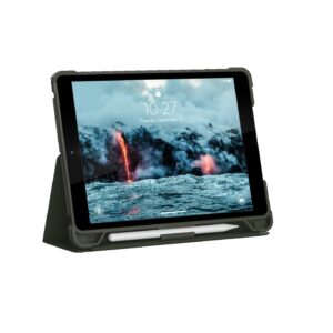 UAG Biodegradable Outback Apple iPad (10.2") (9th/8th/7th Gen) Folio Case - Olive (121915117272), DROP+ Military Standard, Adjustable Stand