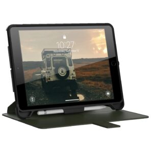 UAG Scout Apple iPad (10.2") (9th/8th/7th Gen) Folio Case - Black/Olive (12191I114072), DROP+ Military Standard, Built-in kickstand, Pencil Holder