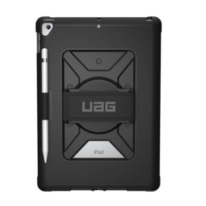 UAG Metropolis Apple iPad (10.2") (9th/8th/7th Gen) with Handstrap Case - Black (12191LB14040), DROP+ Military Standard, Pencil Holder
