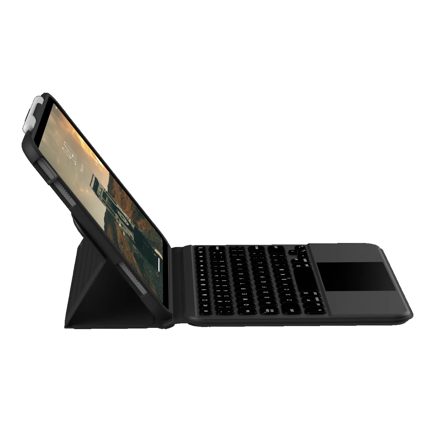 UAG Rugged Apple iPad (10.9″) (10th Gen) Bluetooth Keyboard with Trackpad Case – Black /Ash (124020114031), DROP+ Military Standard, Pencil Holder