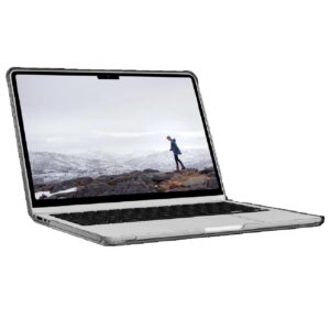 UAG [U] Lucent Apple MacBook Air (13") (M2/M3) Case - Ice/Black (134008114340), DROP+ Military Standard,Co-Mold Design, Airsoft Corners, Hinged