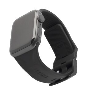 UAG Scout Silicone Watch Strap for Apple Watch (45/44/42mm) - Black (191488114040), Stainless steel hardware, Soft-touch, Tuck Closure
