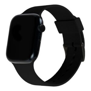 UAG [U] Dot Silicone Watch Strap for Apple Watch (45/44/42mm) - Black (194005314040), Limited Lifetime Warranty, Stainless Steel, Water Resistant