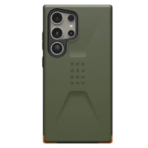 UAG Civilian Samsung Galaxy S24 Ultra 5G (6.8") Case - Olive Drab(214439117272),20ft. Drop Protection(6M),Armored Shell,Raised Screen Surround,Rugged