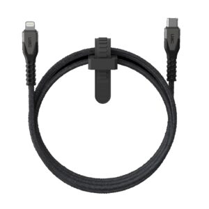 UAG Kevlar Core Lightning to USB-C (1.5M ) Power Cable - Cable - Black/Gray (9B4414114030), Metal alloy connector ,Supports 30-Watts Charging Speed