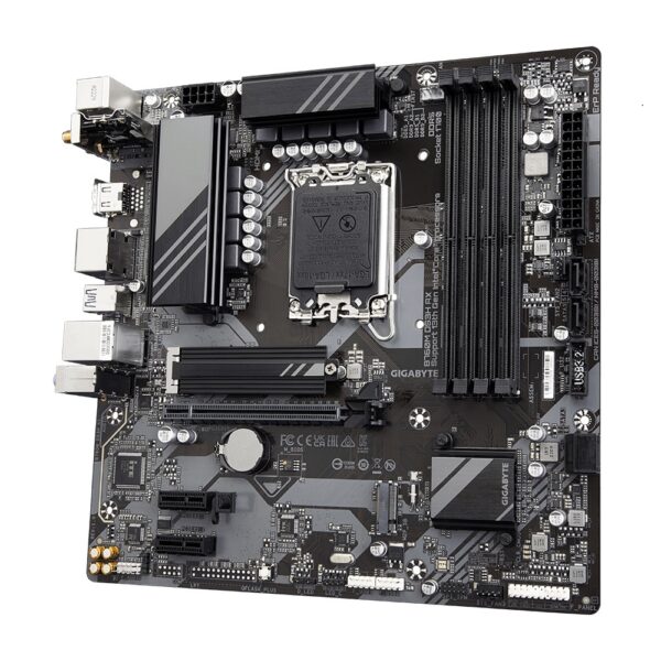 Gigabyte B760M DS3H AX Intel LGA 1700 mATX Motherboard, 4x DDR5 ~192GB, 1x PCI-E x16, 2x M.2, 4x SATA,  3x USB 3.2, 1x USB-C, 2x USB 2.0