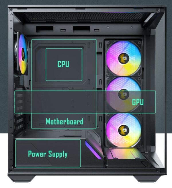 Antec C3 ARGB Black ATX,  270 Degrees Full View, 4x ARGB PWM Fans with control, 36CM top, 24cm Front. Cable Management, GPU 41.5 CM. Ultra Gaming Case