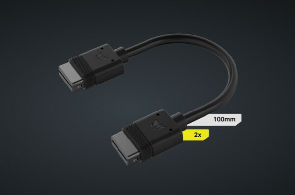 Corsair  iCUE LINK Cable - 2x 100mm, Dual Cable pack Black Stright connectors